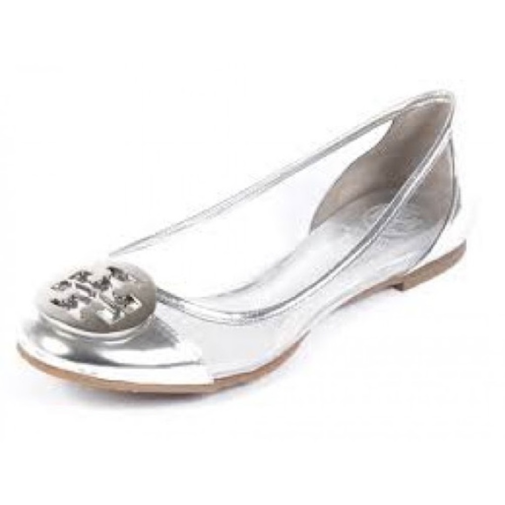 Tory Burch Silver Ballet Flats